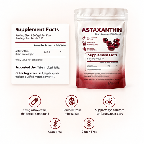 KLOD Astaxanthin 12mg Softgels